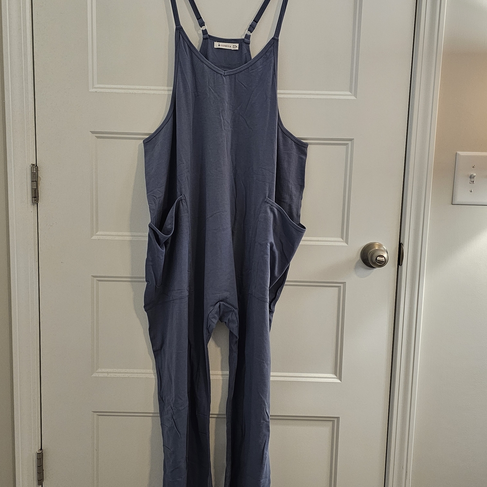 Stylish Blue Sleeveless Jumpsuit